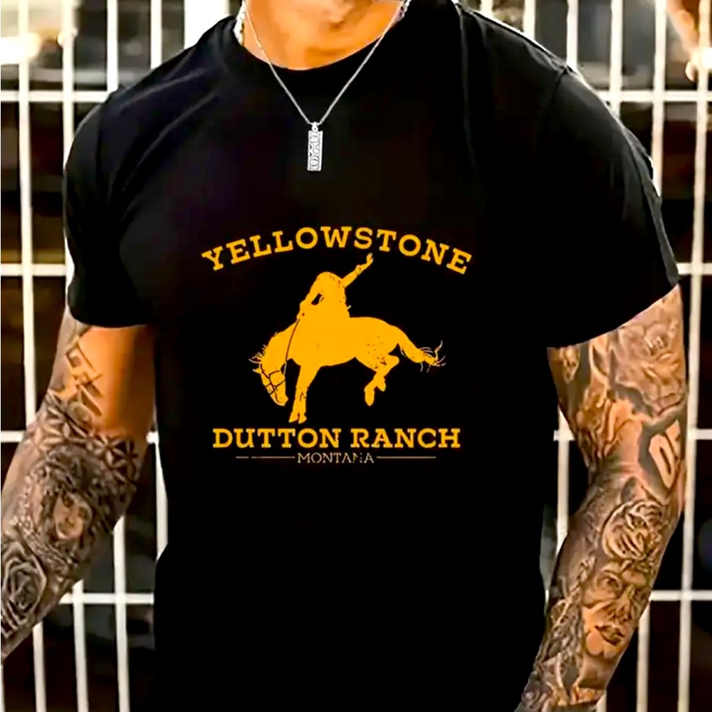 COPY - COPY - This Dutton tee-shirt in black, size medium